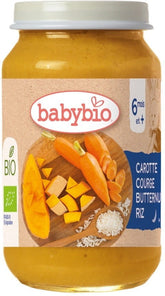 Gute-Nacht-Gericht: Rýže s mrkví a máslovou dýní od 6 měsíců bez lepku BIO 200g BABYBIO